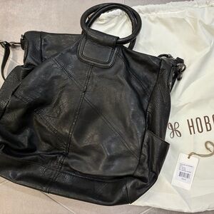 HOBO Sheila Black Leather Hobo Bag with dust bag and original tag